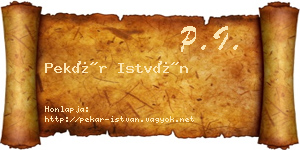Pekár István névjegykártya