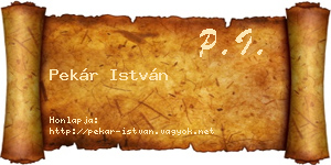Pekár István névjegykártya